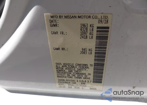 2019 Nissan Altima 2.5 Platinum from USA, damaged, VIN 1N4BL4FV1KC116437